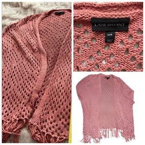 Lane Bryant Sweaters Pink Knit Drape.